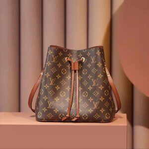 Louis Vuitton NéoNoé Brown Leather Bucket Bag-No Box